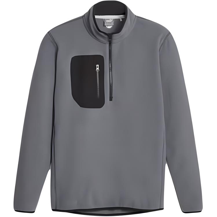 Puma Golf Quarter-Zip Fleece Pullover Sweatshirt Gray 621519-02