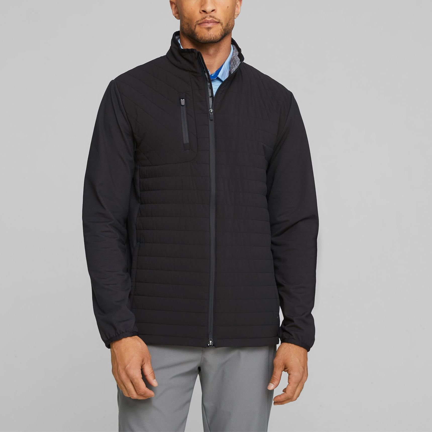 Shop Puma Golf Scotia 保暖黑色夾克 休閒外套 621525-01