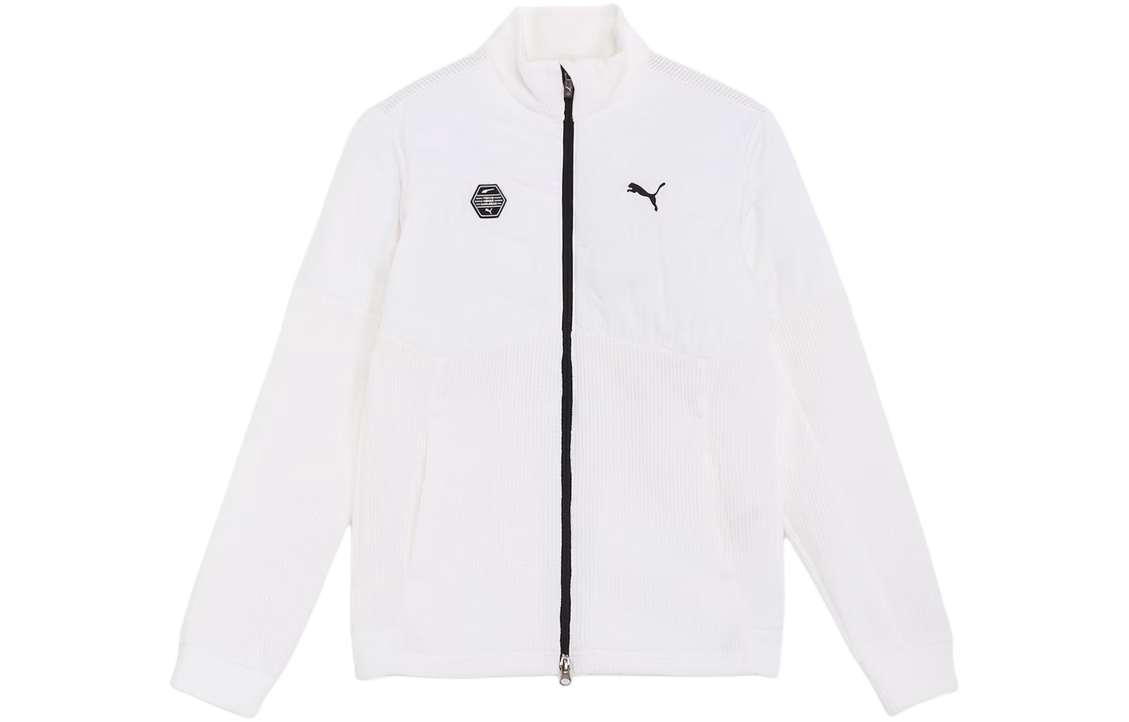 Puma Golf Slim Fit Logo Jacket White Long Sleeve Outerwear 624905-03