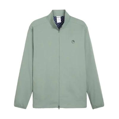 Puma Golf Slim Fit Long Sleeve Jacket Light Green Gray 624282-02