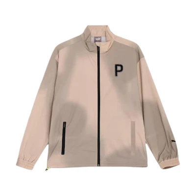 Puma Golf Stretch Taffeta Patterned Soft Zip Jacket - Khaki 627572-02
