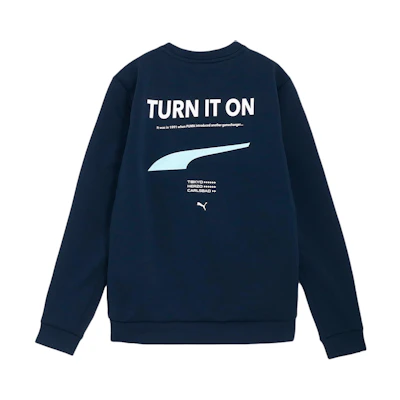 Puma Graphic Crewneck Pullover Sweatshirt Navy Blue 624909-02