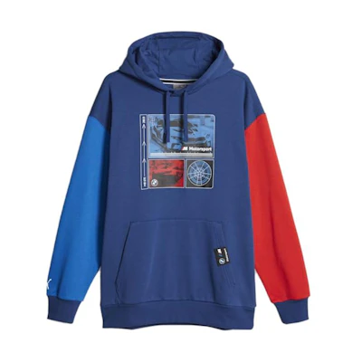Puma Graphic Hoodie Blue Colorblock Long-Sleeve Pullover 621227-04
