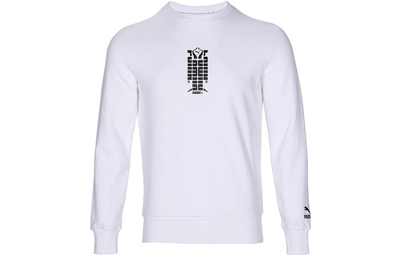 Puma Graphic Print Crewneck Long Sleeve Sweatshirt White - 531399-02