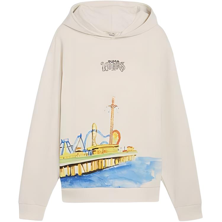 Puma Graphic Print Hoodie Long Sleeve Off-White 624735-01
