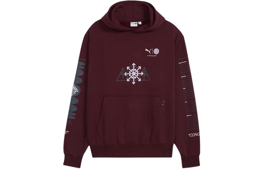 Puma Graphic Print Pullover Hoodie Red 627253-50