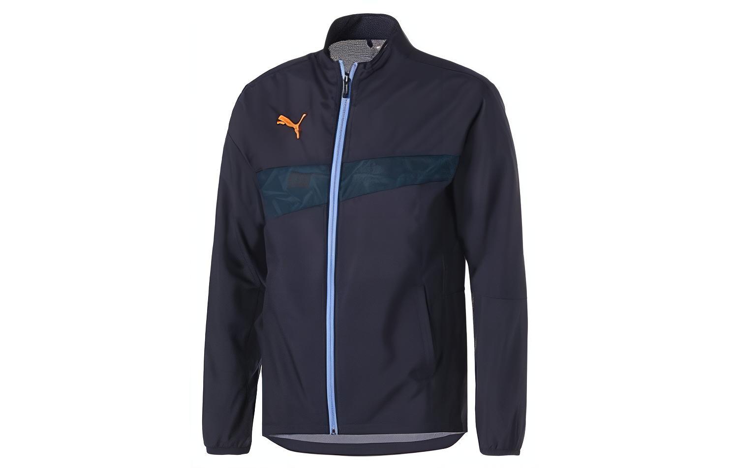 Puma Graphic Print Zip-Up Fitted Jacket Navy Blue 658453-06