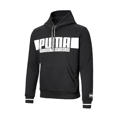 Puma Graphic Pullover Retro College Crewneck Sweatshirt Black 852007-01