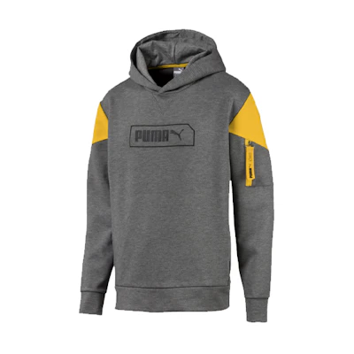 Puma Gray Colorblock Hoodie with Letter Print and Long Sleeves 581114-03