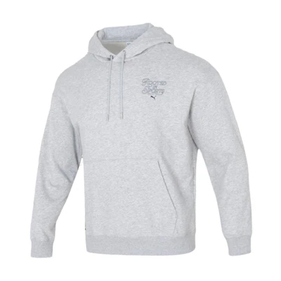 Puma Gray Hoodie - Embroidered Lettering, Breathable & Comfortable 631036-04