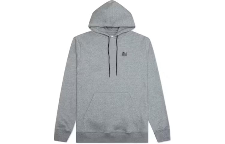 Puma Gray Hoodie with Drawstring and Solid Color Design 533684-02