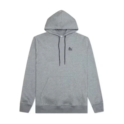 Puma Gray Hoodie with Drawstring and Solid Color Design 533684-02
