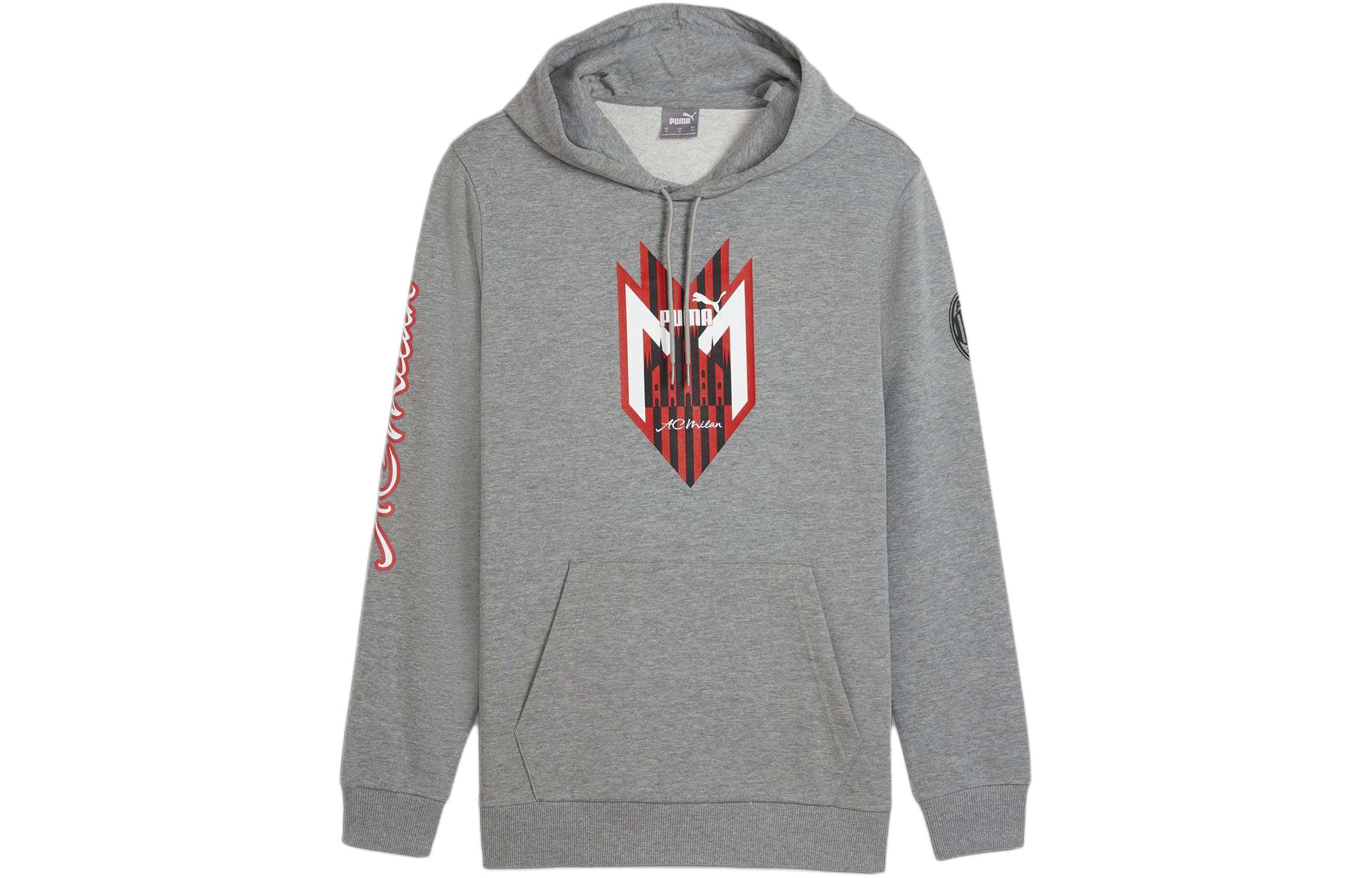 Puma Gray Hoodie with Letter Graphic Print Casual Sportswear 774030-12