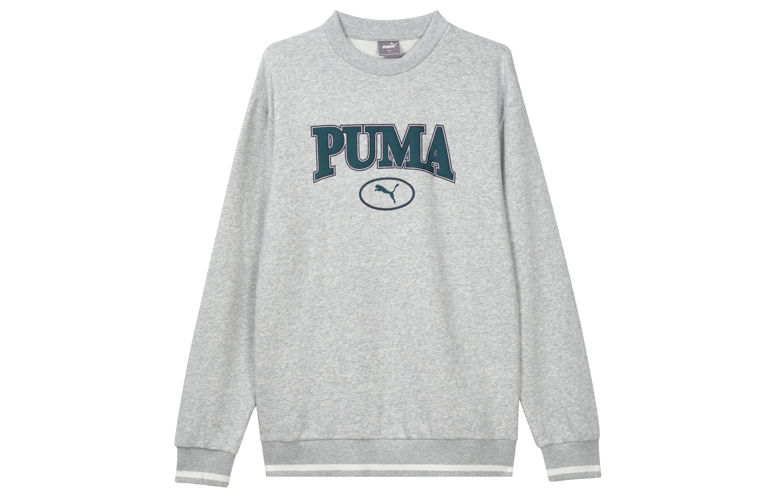Puma Gray Retro Pullover Sweatshirt with Letter Print Design 678422-04