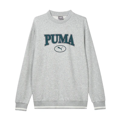 Puma Gray Retro Pullover Sweatshirt with Letter Print Design 678422-04