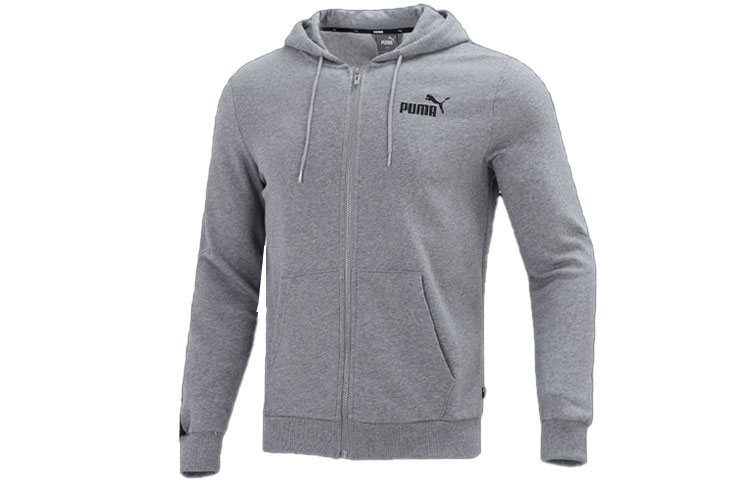 Puma Gray Windproof Training Woven Hooded Jacket 849555-03