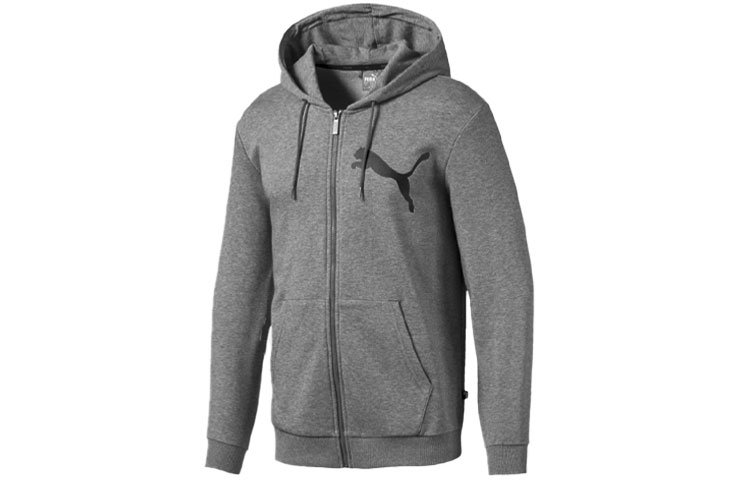 Puma Gray Zip-Up Hoodie Jacket with Hood 580568-03