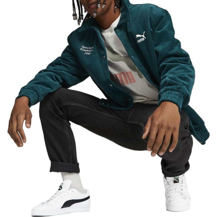 Purchase Puma 綠色休閒寬鬆字母印花扣衫領夾克 625211-43