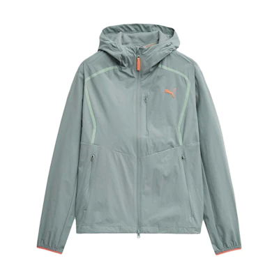 Puma Green Colorblock Cuff Casual Hooded Woven Jacket 940477-02