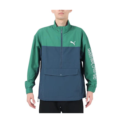 Puma Green Colorblock Logo Zip-Up Jacket 674791-37