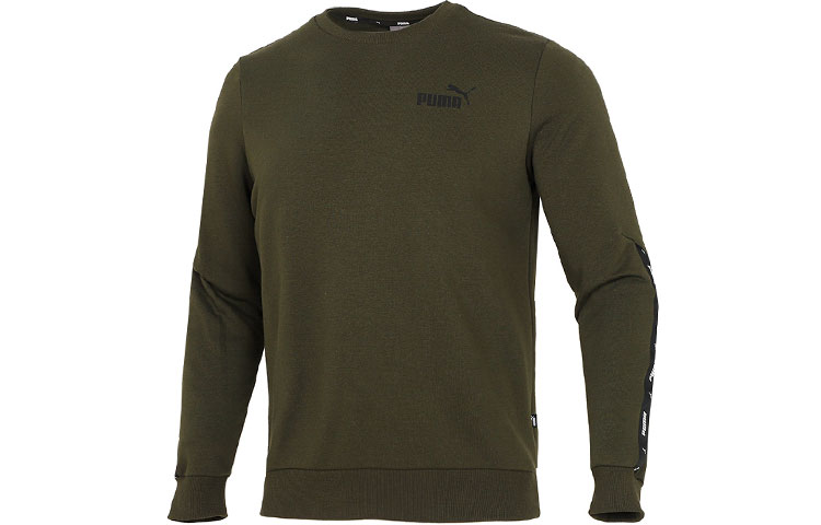 Puma Green Crewneck Sweatshirt with Side Logo Tape Detailing 849562-70