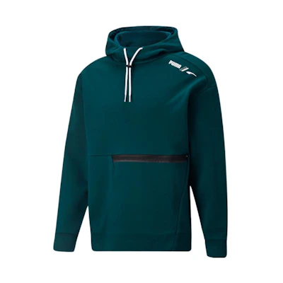 Puma Green Drawstring Casual Hoodie with Printed Logo 672471-24