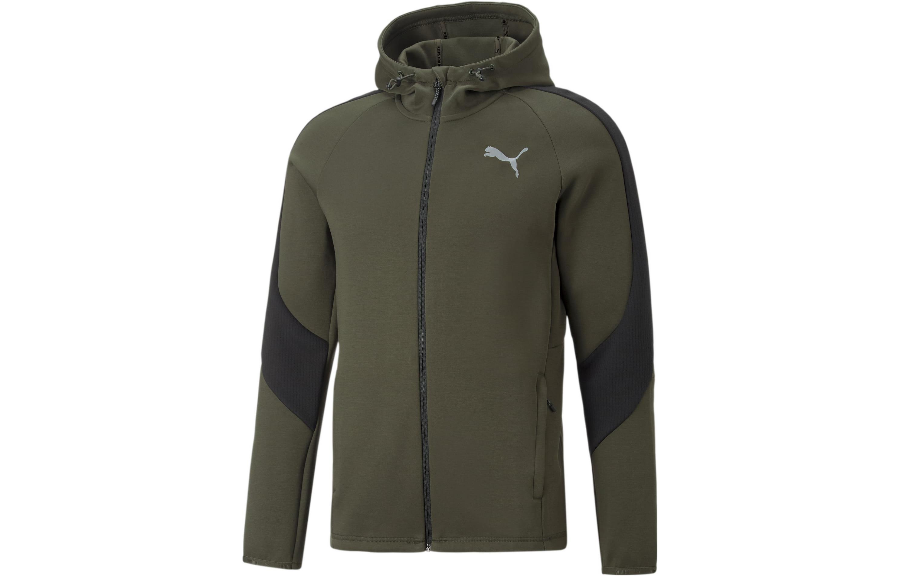 Puma Green Logo Print Zip-Up Hoodie Jacket 672386-70
