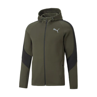 Puma Green Logo Print Zip-Up Hoodie Jacket 672386-70