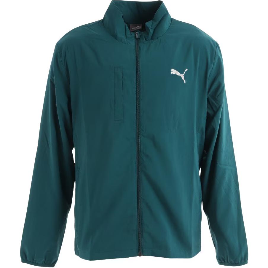 Puma Green Logo Stand Collar Zip-Up Jacket Long Sleeve 523059-24