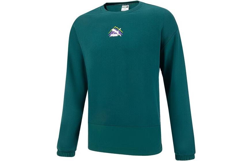 Puma Green Pullover Sweatshirt with Back Logo Print 537391-24