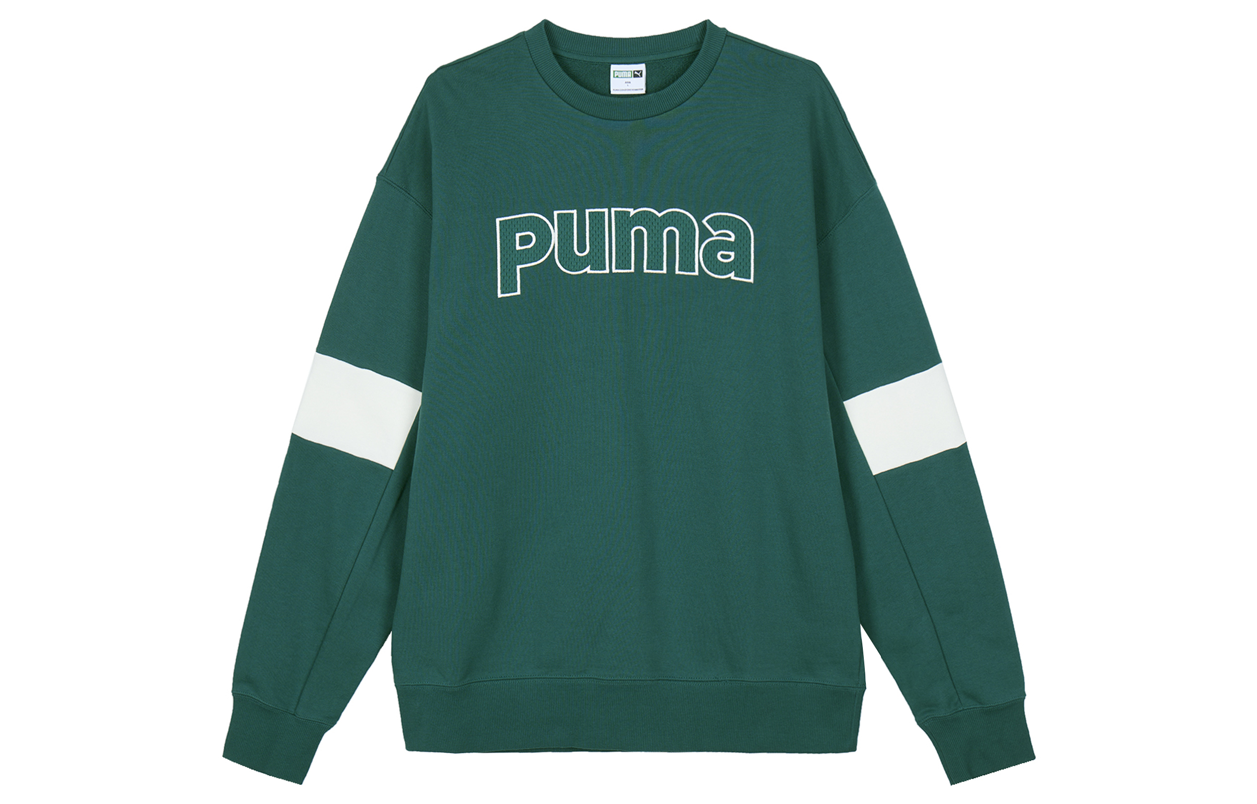 Puma Green Pullover Sweatshirt with Letter Print Casual Sports Style 623427-43