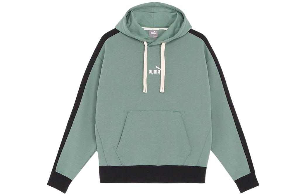 Puma Green Pullover Sweatshirt with Letter Print Casual Style 677675-44