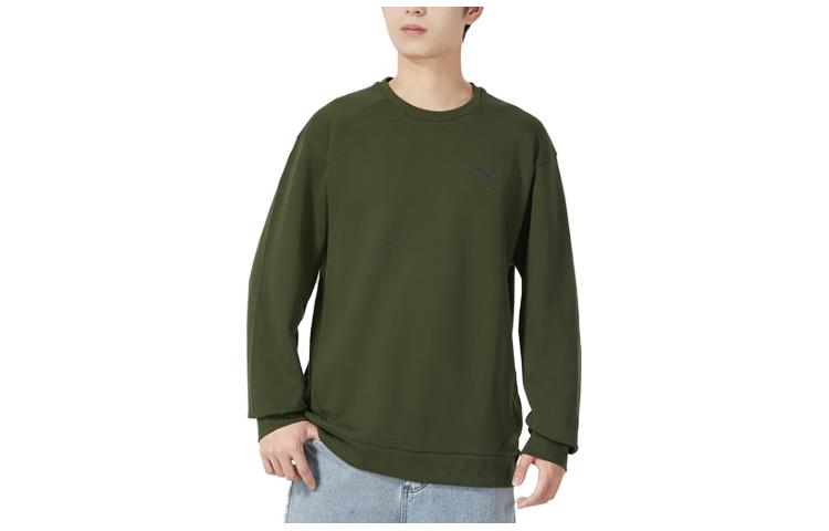 Puma Green Pullover Sweatshirt with Logo Print - Casual Activewear 678368-31