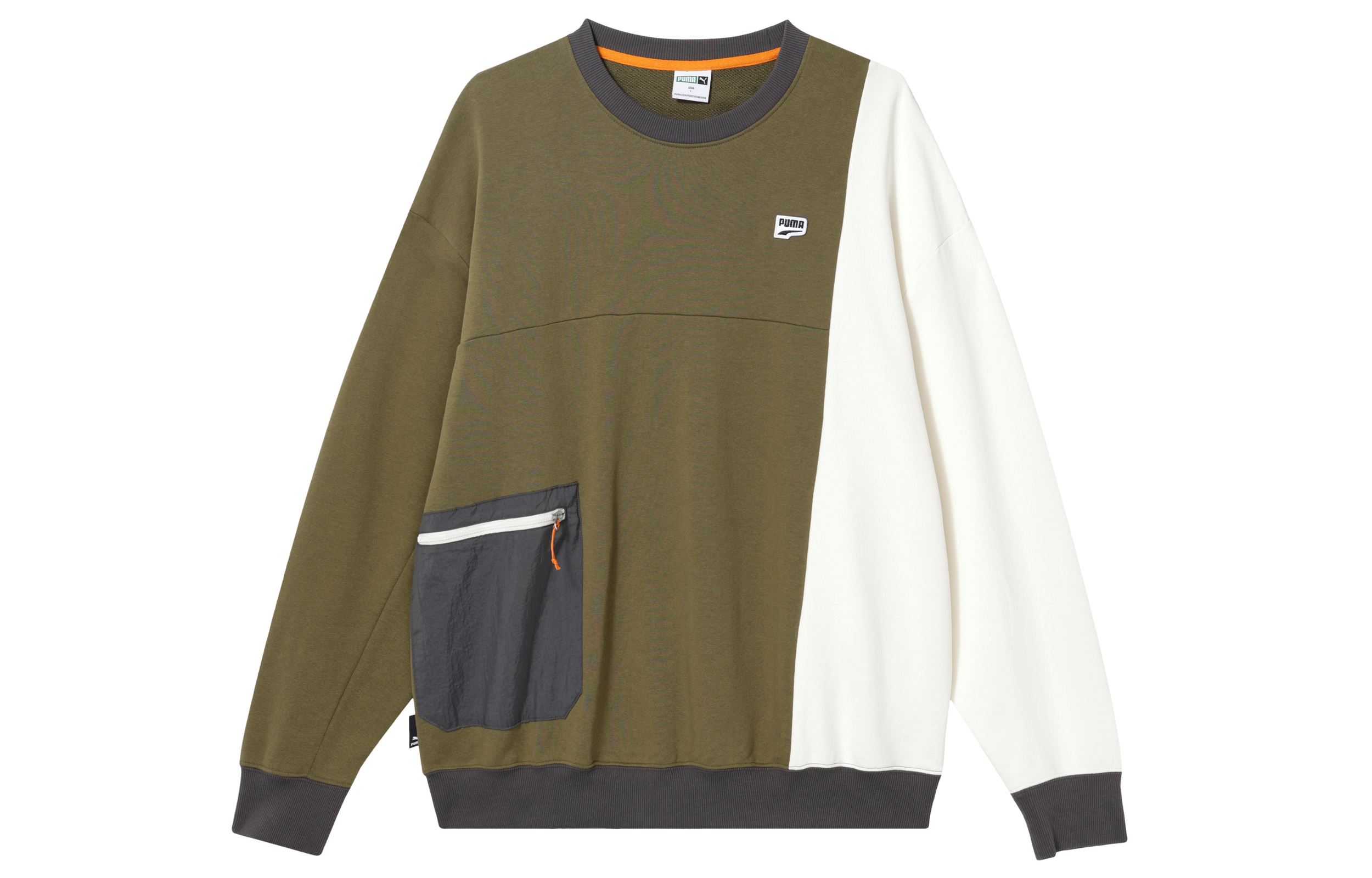 Puma Green Retro Colorblock Pullover Sweatshirt Breathable Casual 622923-52
