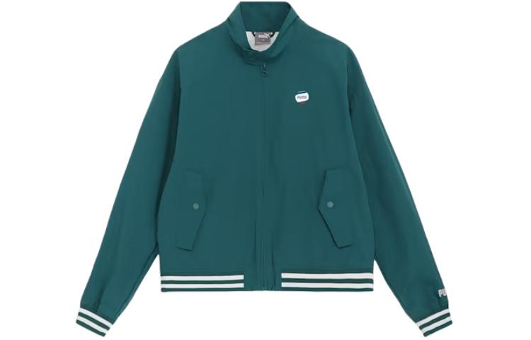 Puma Green Stripe Logo Stand Collar Jacket 679856-43