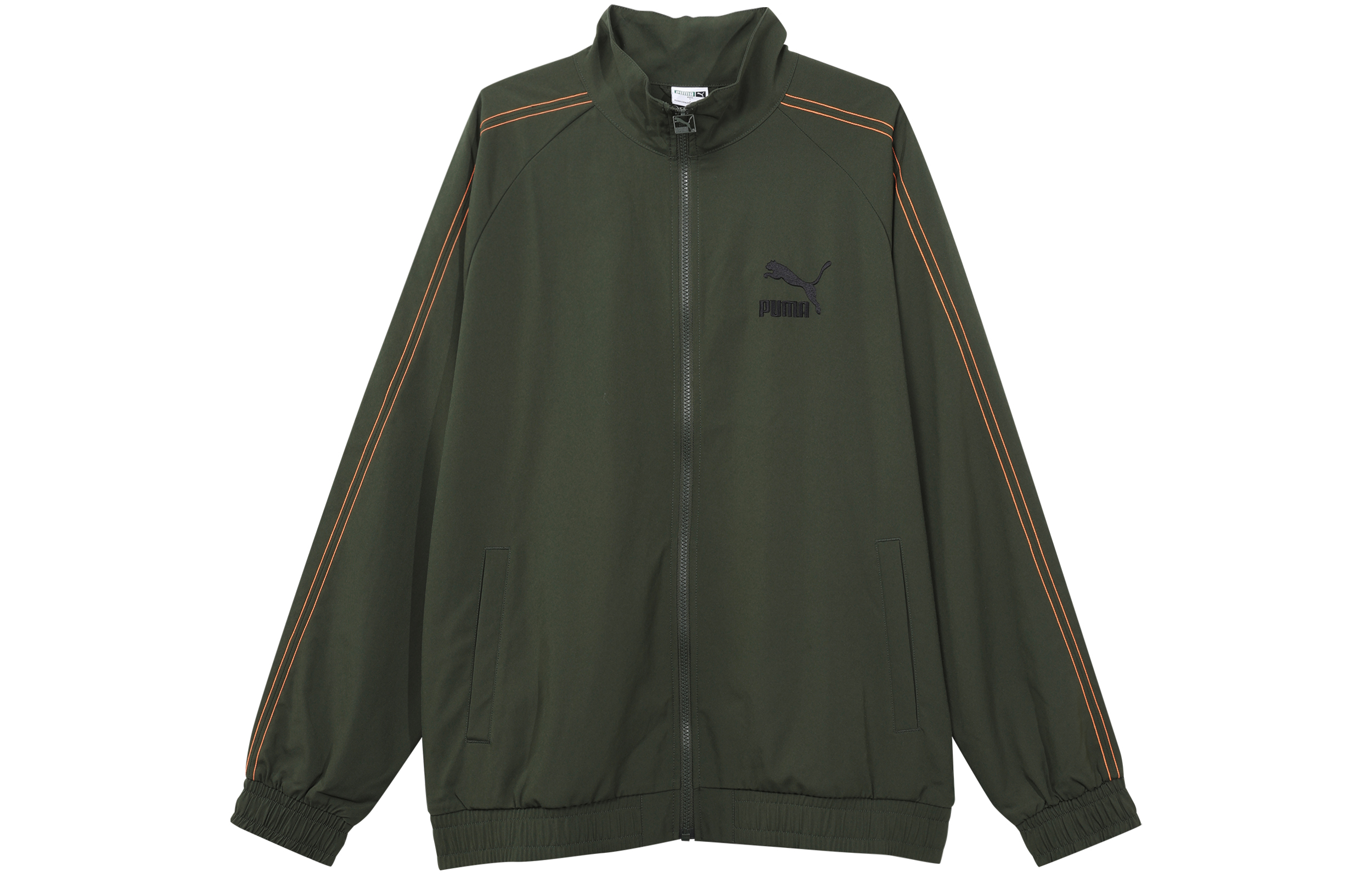 Puma Green Striped Breathable Retro Track Jacket 623023-31