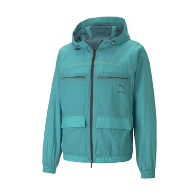 Puma Green Unisex Solid Color Hooded Long Sleeve Utility Jacket 538802-77