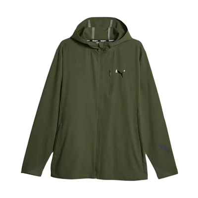 Puma Green Zip-Up Hoodie Jacket with Logo Print 523709-31