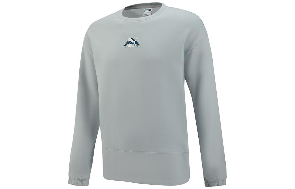 Puma Grey Crewneck Sweatshirt with Back Logo Print 537391-80