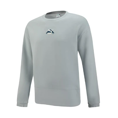 Puma Grey Crewneck Sweatshirt with Back Logo Print 537391-80