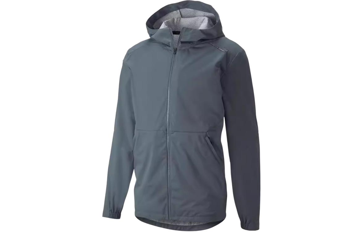Puma Grey Hooded Windbreaker Jacket with Zipper 533832-T3