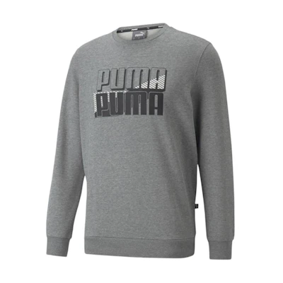 Puma Grey Oversized Crewneck Sweatshirt with Letter Print 672509-03