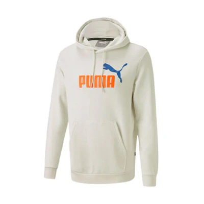 Puma Grey Pullover Hoodie with Logo Print and Fleece Lining 599051-55