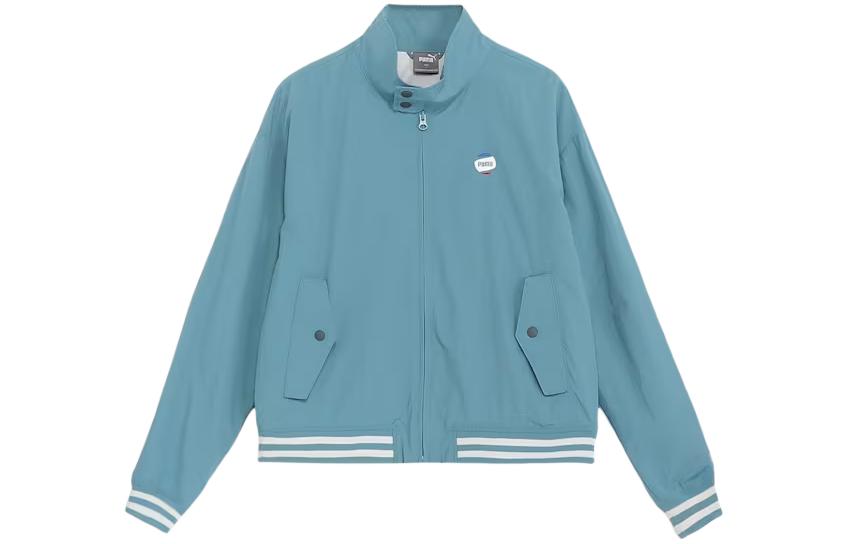 Puma GV Logo Embroidered Striped Loose Fit Jacket Men’s Light Blue 679856-48
