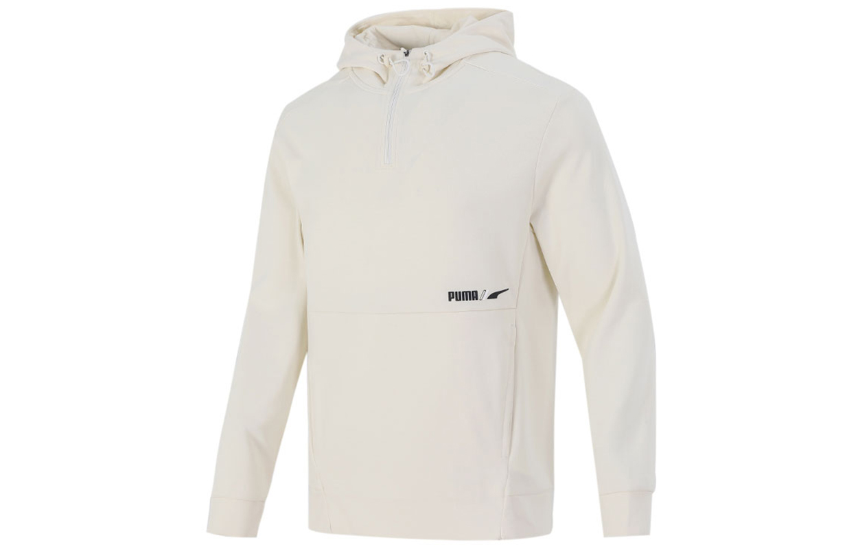 Puma Half-Zip Athletic Training Hoodie Off-White 846535-73