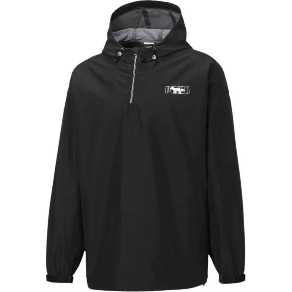 Puma Half-Zip Hoodie with Logo Print in Black 532319-01
