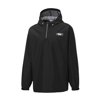 Puma Half-Zip Hoodie with Logo Print in Black 532319-01