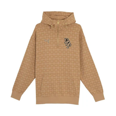 Puma Half-Zip Knit Sweatshirt Orange Unisex with Logo Print 539806-89