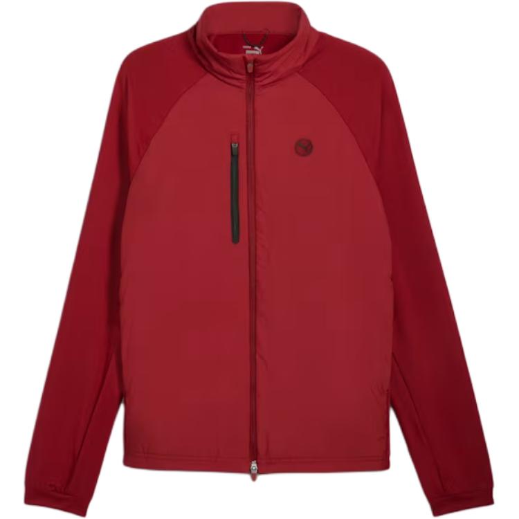 Puma Hielands Red Golf Jacket - Casual Long Sleeve Stand Collar 626977-04