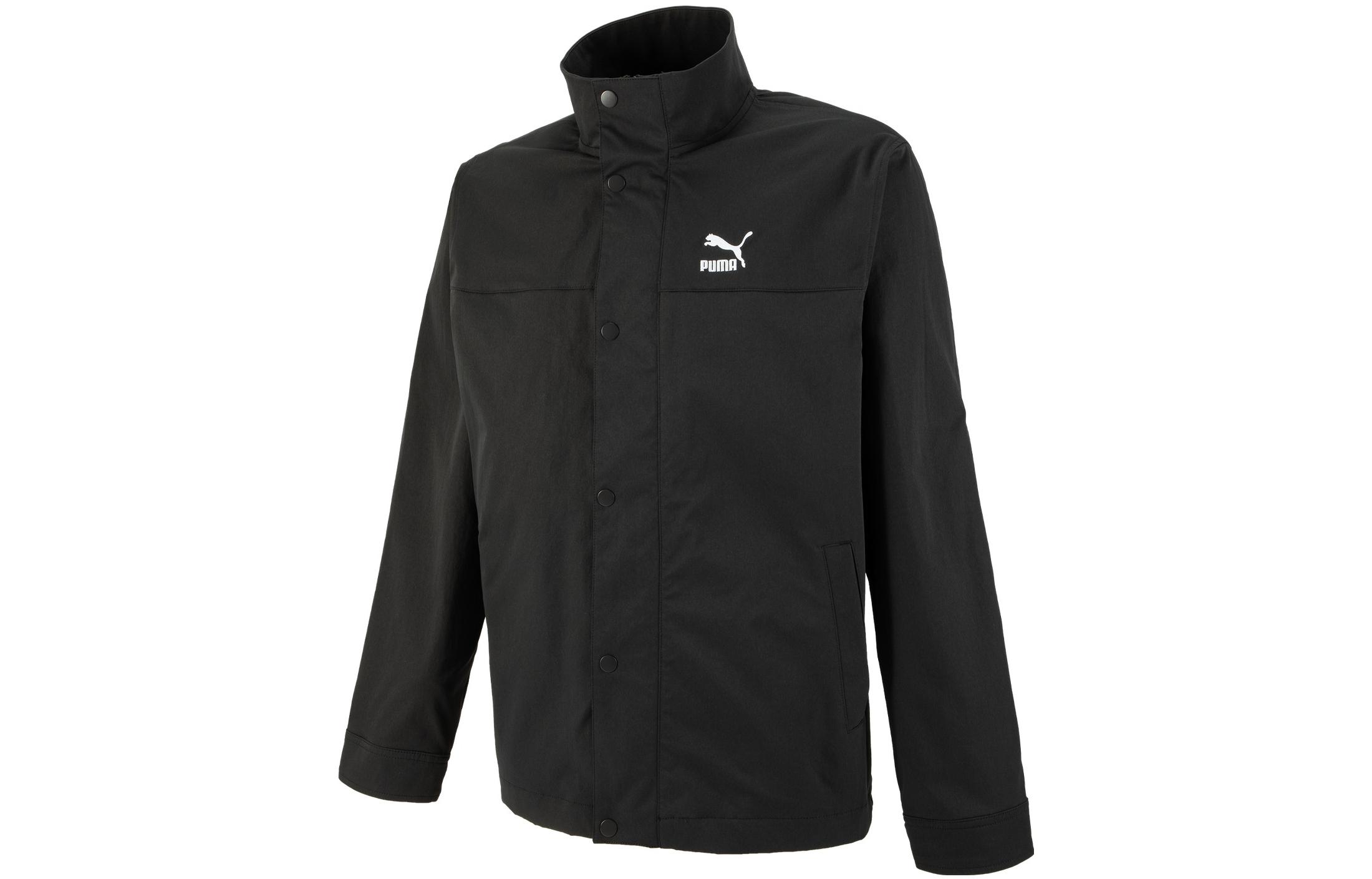 Puma High-Neck Logo Graphic Print Jacket - Black 677384-01